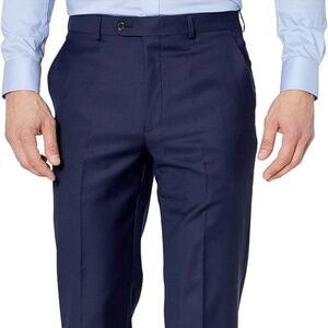 NEW Lauren Ralph Lauren Edgewood Navy Solid Dress Pants Total Comfort Mens 38x32